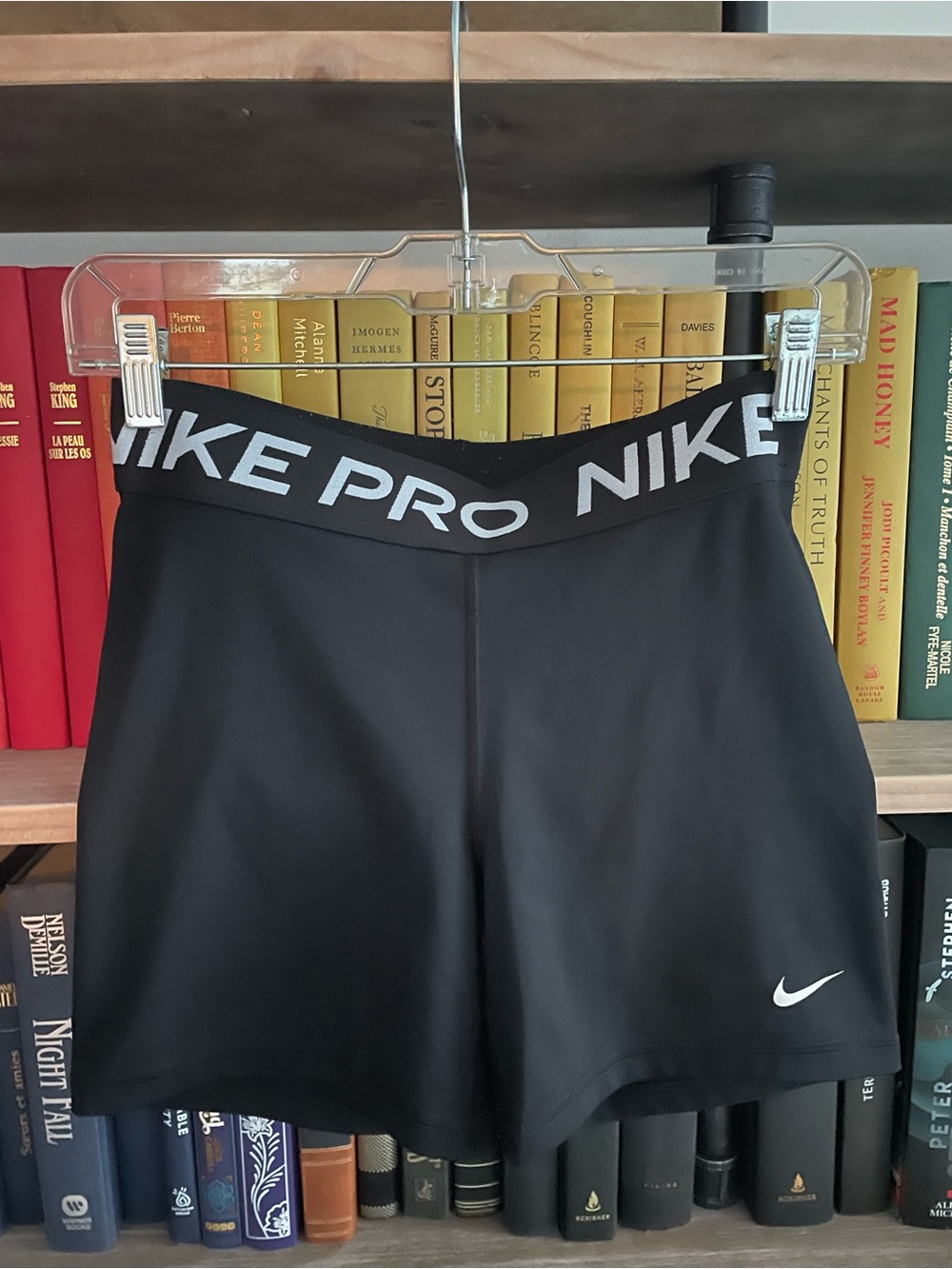 Nike Pro Black Women's Bike Shorts with White Swoosh